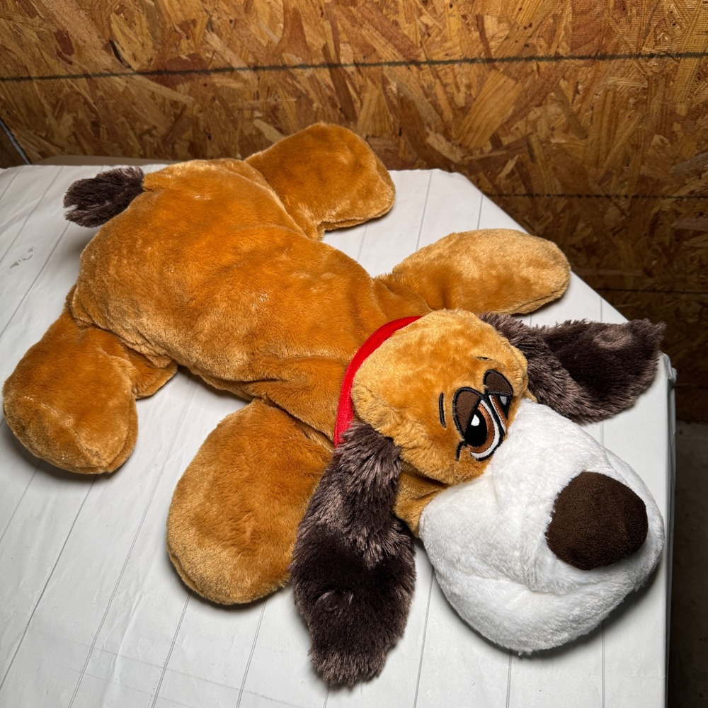 Dan Dee Jumbo 24" Floppy Puppy Plush Sad Eyed Sleepy Dog Brown Stuffed Animal